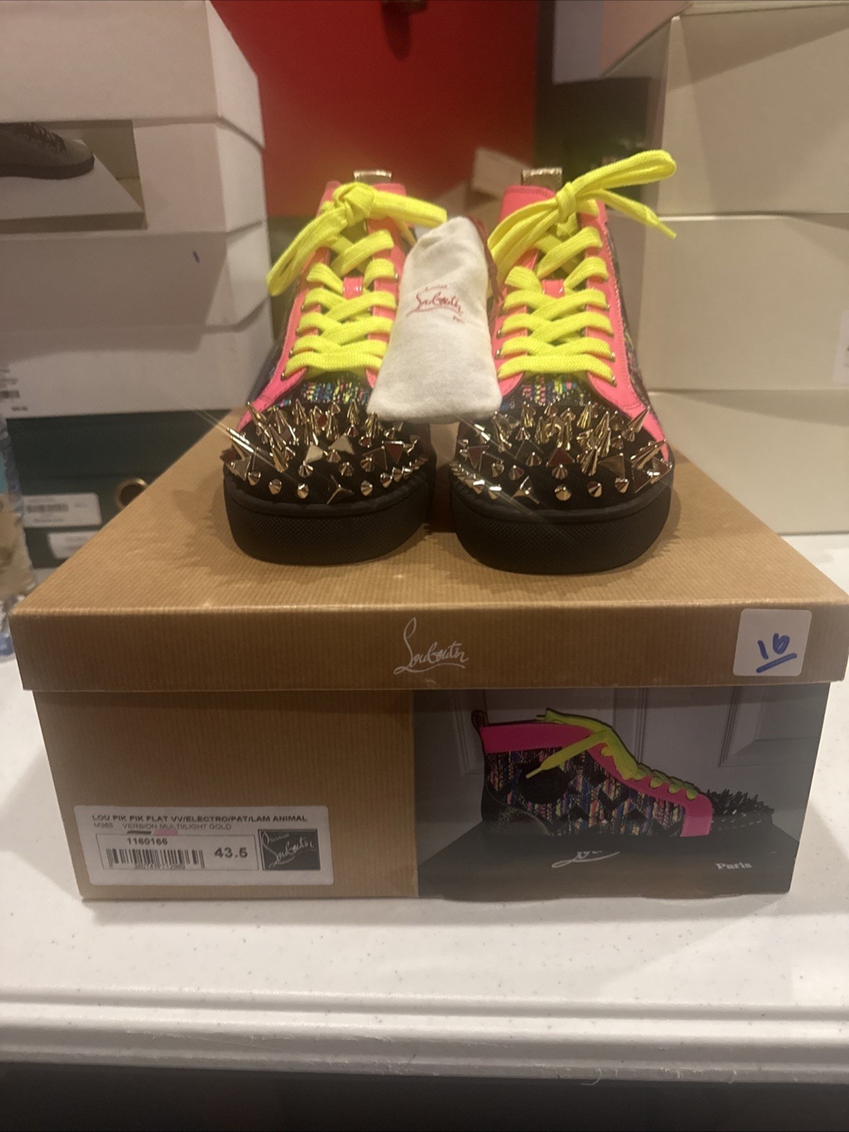 Christian Louboutin Lou Spikes High-Top Sneaker Size 43.5 (10.5 Men’s) Brand New